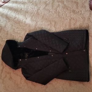 Weatherproof Winter PM Black Coat Length 3/4 Zips & Snaps